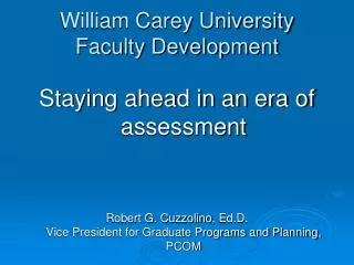 William Carey University Faculty Development