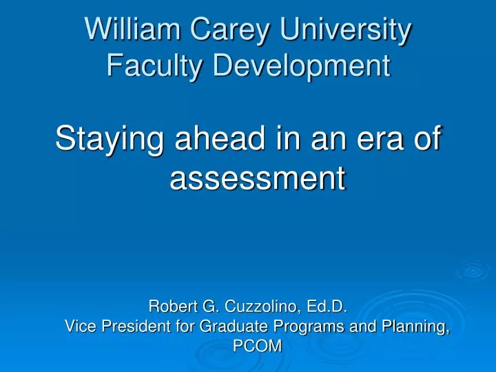 william carey university faculty development