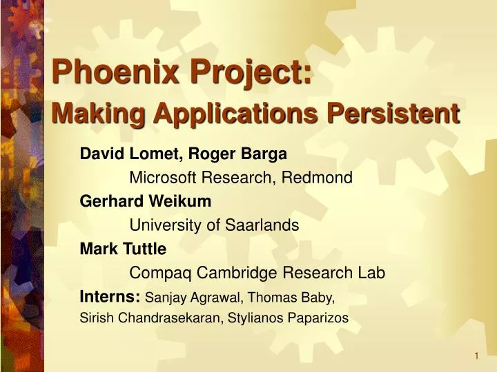 phoenix project making applications persistent