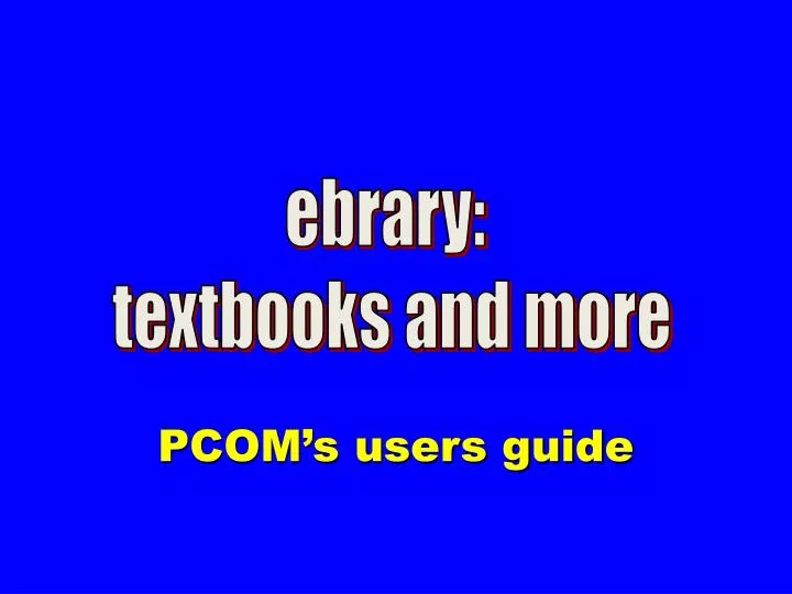pcom s users guide