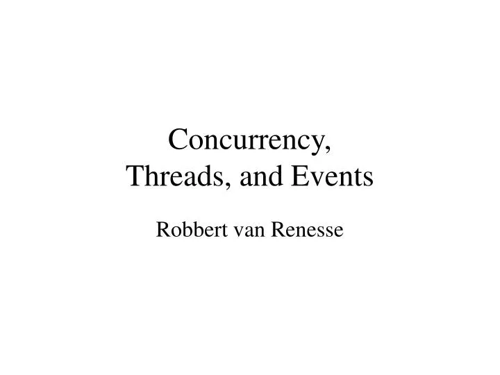 concurrency threads and events