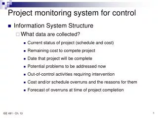 Project monitoring system for control