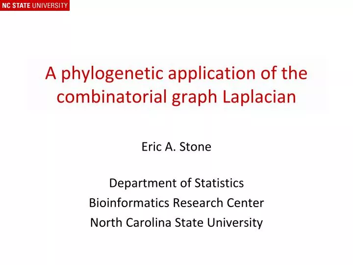 a phylogenetic application of the combinatorial graph laplacian