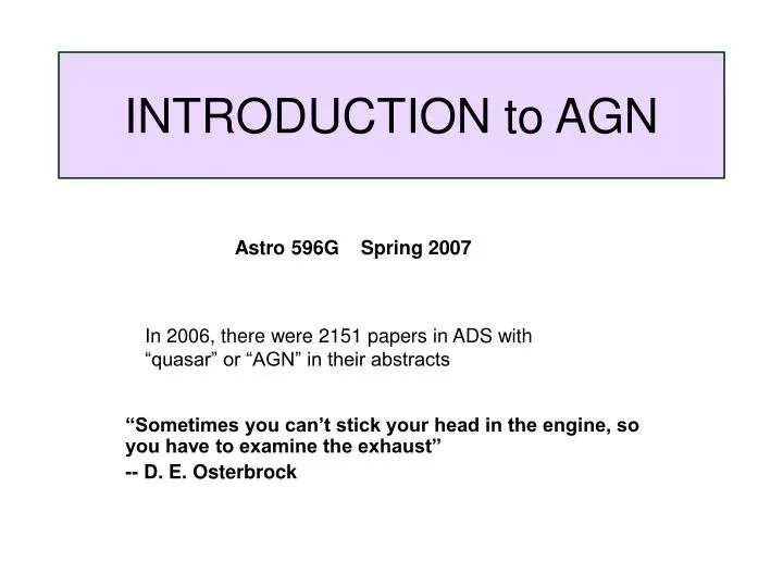 introduction to agn