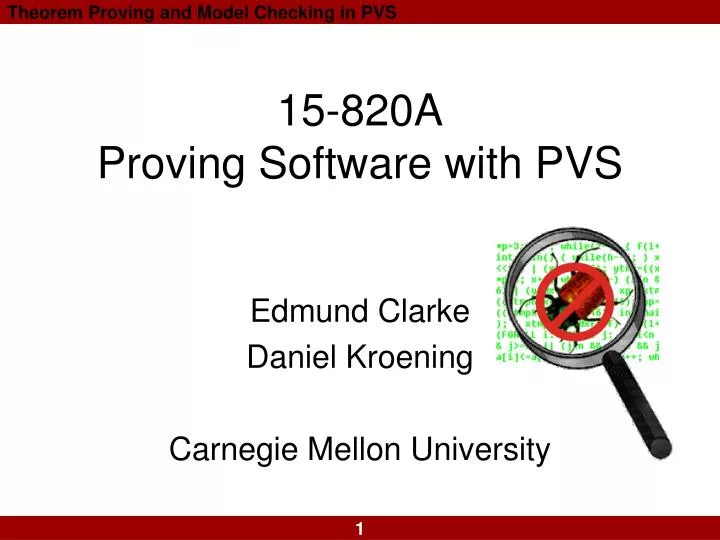 15 820a proving software with pvs