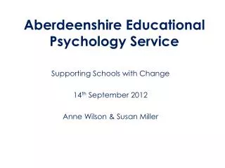 Aberdeenshire Educational Psychology Service