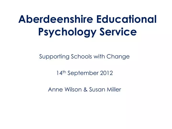 aberdeenshire educational psychology service