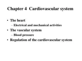 Chapter 4 Cardiovascular system