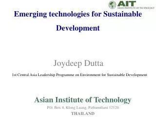 Emerging technologies for Sustainable Development