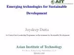 Emerging technologies for Sustainable Development - slide 1
