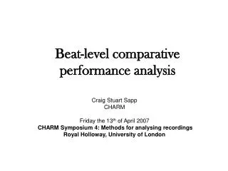 Beat-level comparative performance analysis