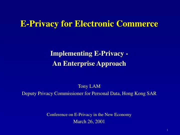 e privacy for electronic commerce
