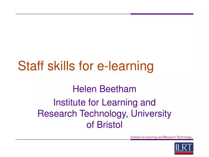 staff skills for e learning