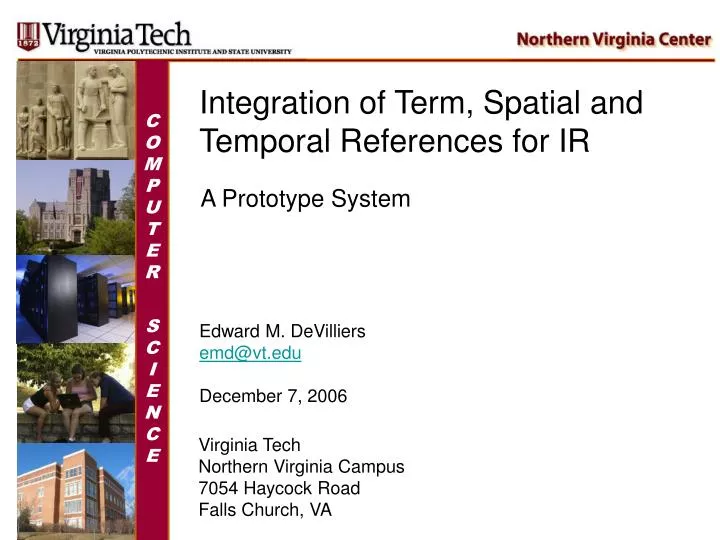 integration of term spatial and temporal references for ir