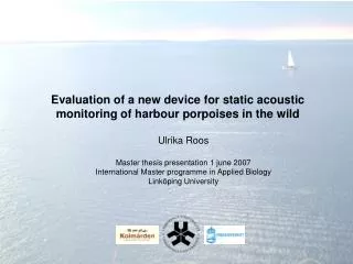 Ulrika Roos Master thesis presentation 1 june 2007