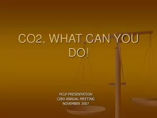 CO2, WHAT CAN YOU DO!