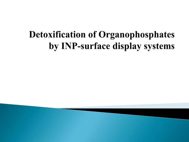 detoxification of organophosphates by inp surface display systems