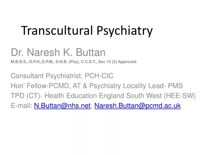 transcultural psychiatry