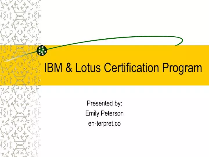 ibm lotus certification program