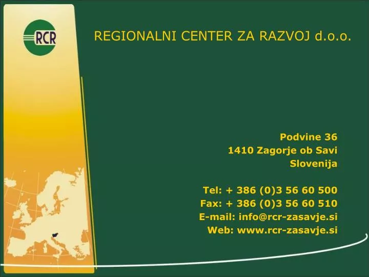 regionalni center za razvoj d o o