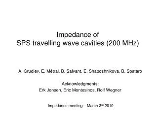 Impedance of SPS travelling wave cavities (200 MHz)