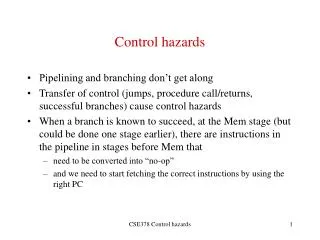 Control hazards