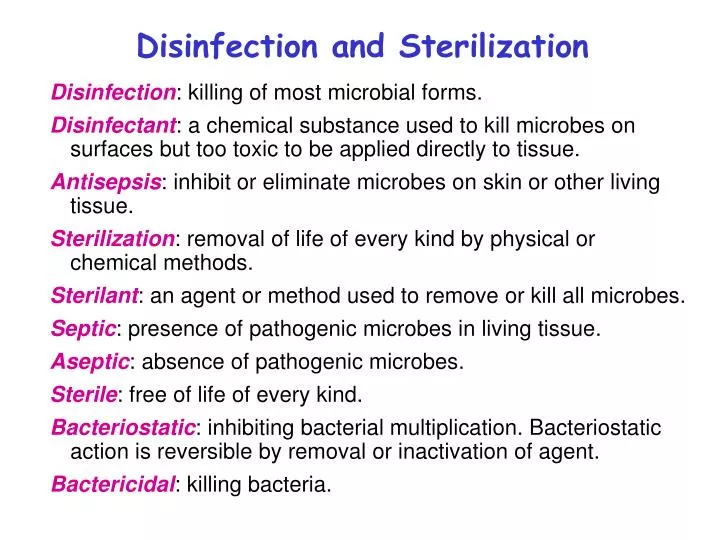 disinfection and sterilization