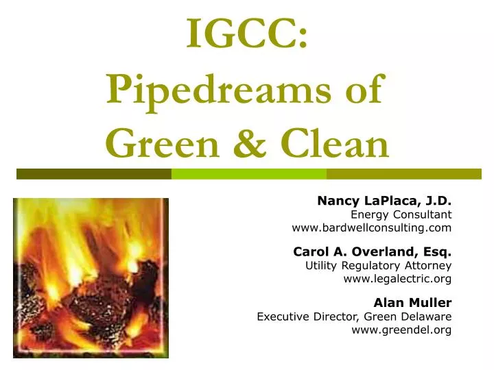 igcc pipedreams of green clean