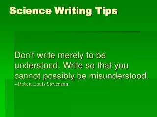 Science Writing Tips