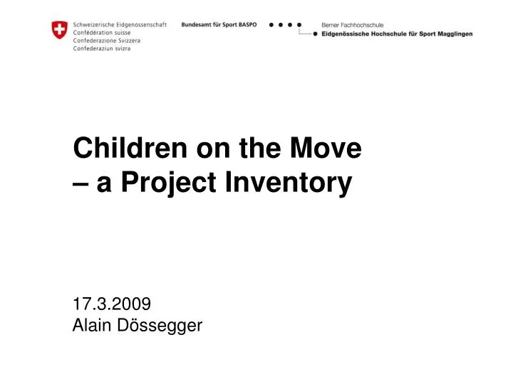 children on the move a project inventory
