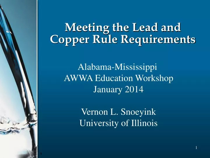 meeting the lead and copper rule requirements