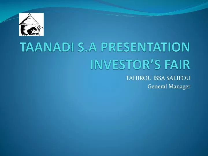taanadi s a presentation investor s fair