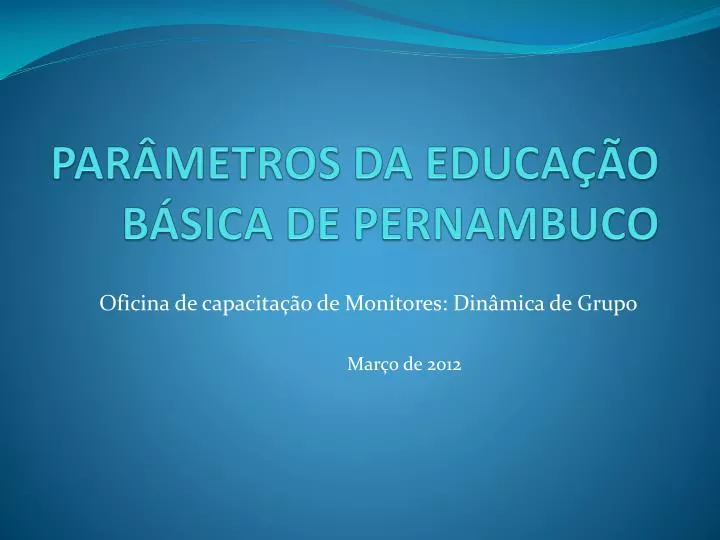 par metros da educa o b sica de pernambuco