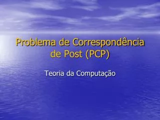problema de correspond ncia de post pcp