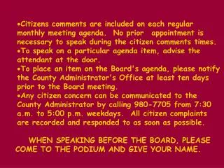 BOARD AGENDA				Regular Meeting PULASKI COUNTY	 Monday, Sept. 28, 1998