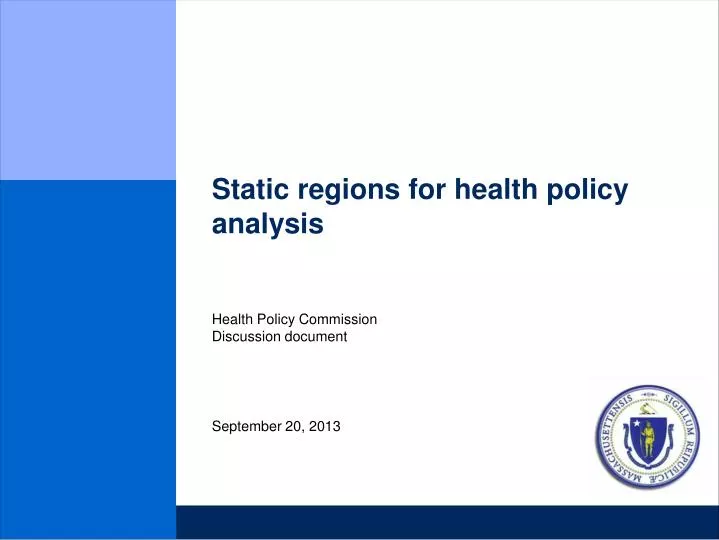 static regions for health policy analysis