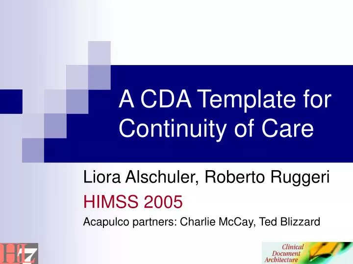 a cda template for continuity of care