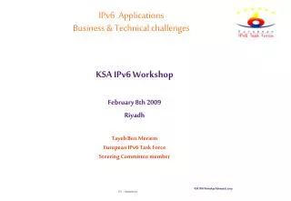 IPv6 Applications Business &amp; Technical challenges