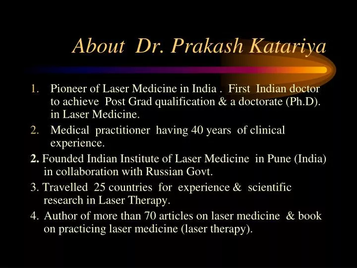 about dr prakash katariya