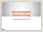 Government Contracting - slide 1
