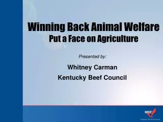 Winning Back Animal Welfare Put a Face on Agriculture