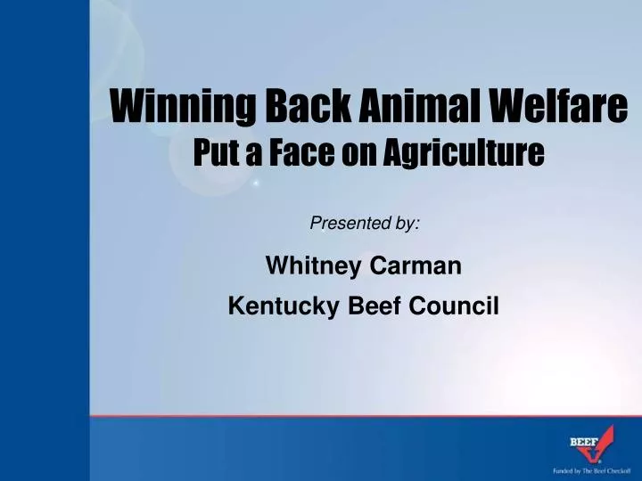 winning back animal welfare put a face on agriculture