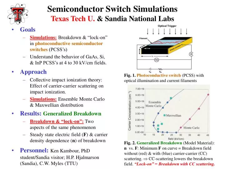 semiconductor switch simulations texas tech u sandia national labs