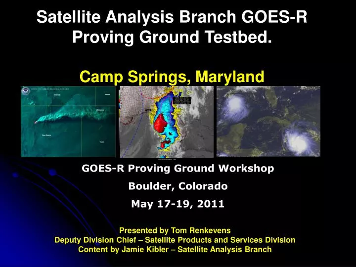 satellite analysis branch goes r proving ground testbed camp springs maryland
