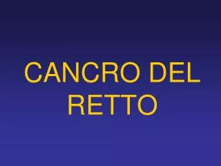 cancro del retto