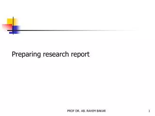 Preparing research report