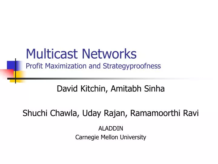 multicast networks profit maximization and strategyproofness