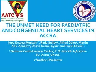 The unmet need for paediatric and congenital heart services in Accra