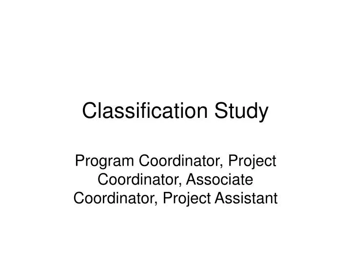 classification study