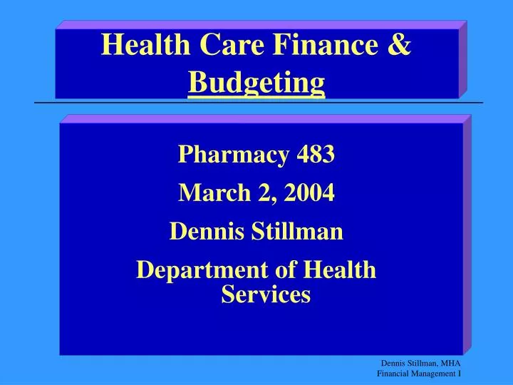 health care finance budgeting
